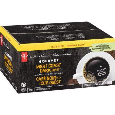 President's Choice Single Serve Keurig Pods, Gourmet West Coast Dark Roast, 72ct (Imported from Canada)