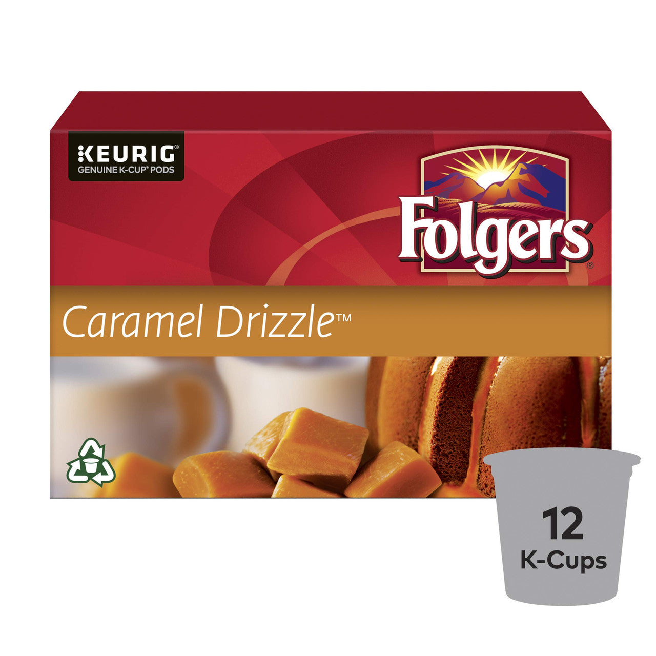 Folgers Caramel Drizzle K-Cup Coffee Pods, (12pk) {Imported from Canada}