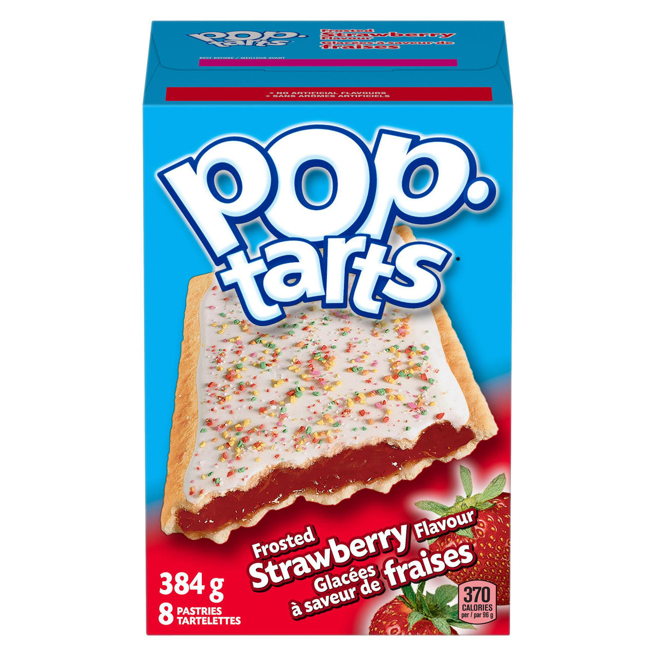 Kellogg's Pop Tarts Toaster Pastries, Frosted Strawberry 8ct, 400g/14.1oz., {Imported from Canada}