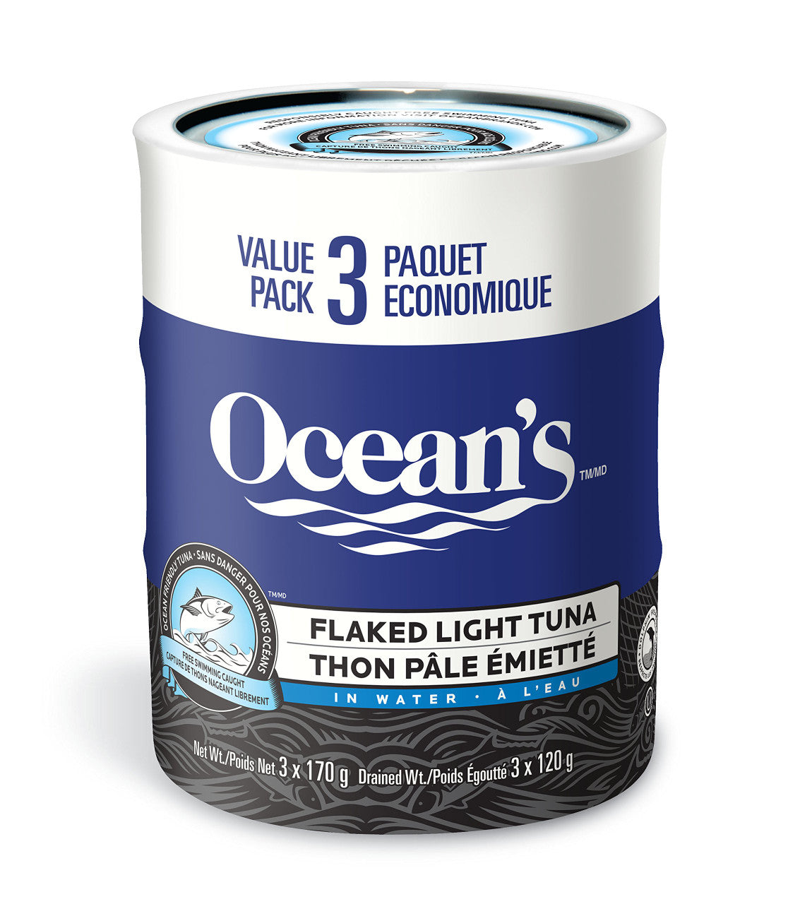 Ocean's Flaked Light Tuna in Water Multipack, 3-Count {Imported from Canada}