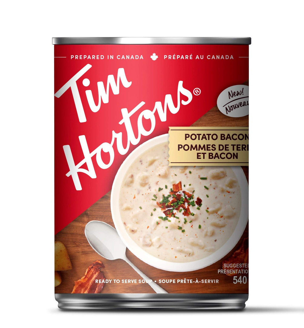 Tim Hortons Potato Bacon Soup, 540ml/18 fl.oz., Can, {Imported from Canada}