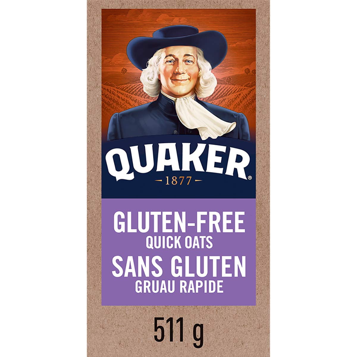 Instant Quaker Quick Oats Gluten-Free  511g/18 oz.,{Imported from Canada}