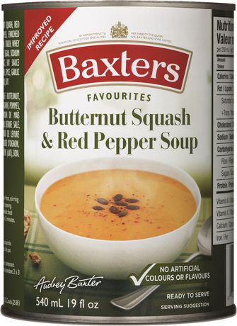 Baxters, Butternut Squash & Red Peppers Soup, 540ml/19 fl oz., {Imported from Canada}