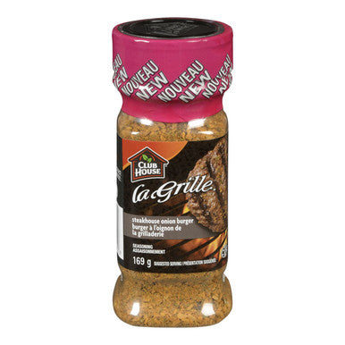 Club House La Grille Steakhouse Onion Burger Seasoning, 169g/6oz., 6 Pack, {Imported from Canada}