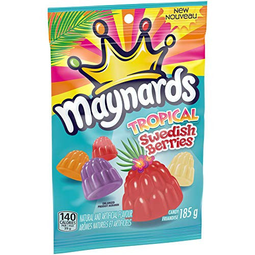 Maynards Gummy Tropical Swedish Berries 185g/6.5 oz., {Imported from Canada}