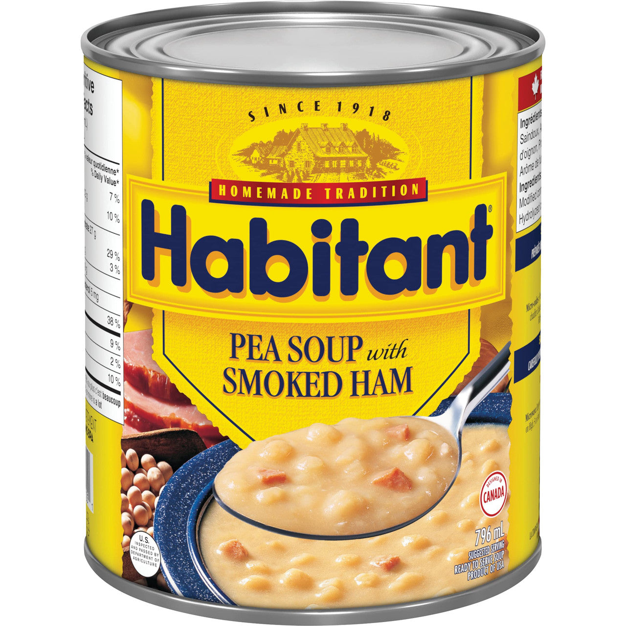 Habitant Split Pea With Smoked Ham Soup, 796ml - {Imported from Canada}