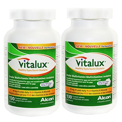 Vitalux Healthy Eyes Ocular Multivitamin with 10mg of lutein, 130 tablets 2x