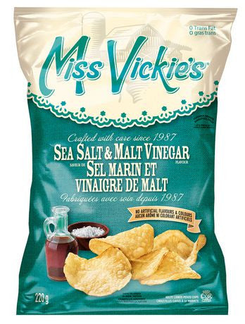 Miss Vickie's Sea Salt & Malt Vinegar 220g/7.8 oz., {Imported From Canada}