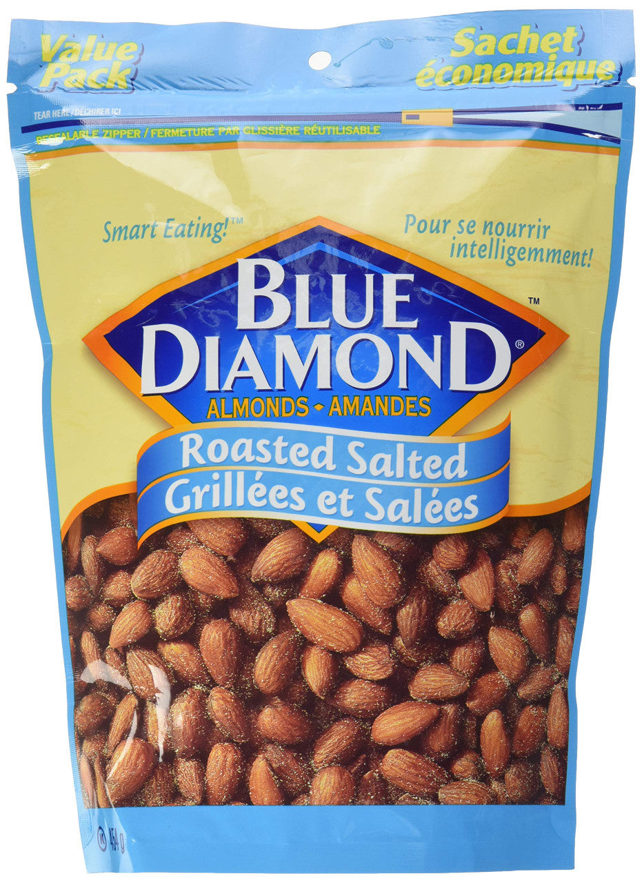 Blue Diamond, Roasted Salted Almonds, 454g/1lb.,{Imported from Canada}