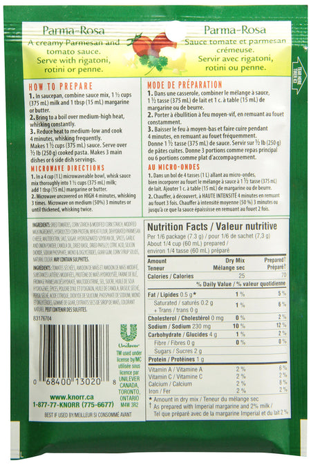 Knorr Pasta Sauce Mix, Parma Rosa, 44g/1.6 oz. (24pk) {Imported from Canada}