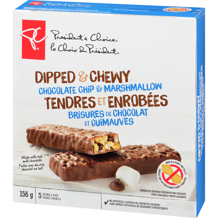 PC Dipped Chewy Chocolate Chip Marshmallow Granola Bars 156g/5.5 oz {Imported from Canada}