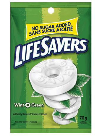 LifeSavers No Sugar Added Wint-O-Green - (70g / 2.5oz) (Imported from Canada)