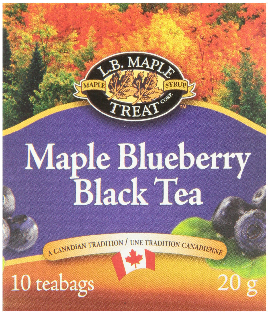 L.B. MAPLE TREAT, Maple Blueberry Herbal Tea,  20g, {Imported from Canada}