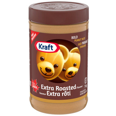 Kraft Extra Roasted Peanut Butter, 1kg/2.2 lbs {Imported from Canada}