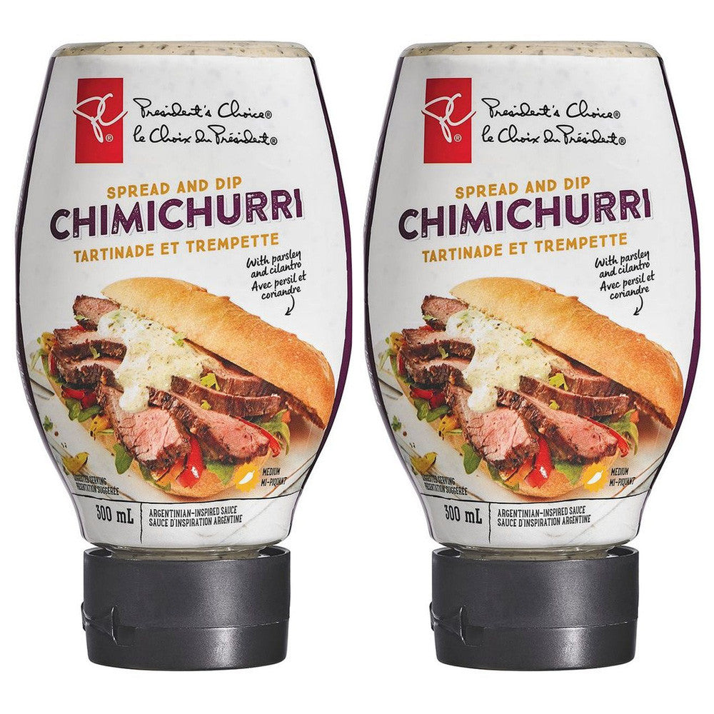 President's Choice, Chimichurri Spread and Dip, 300ml/10.1oz., (2 Pack) {Imported from Canada}