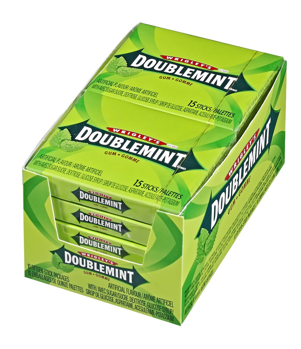 Wrigley's Doublemint Gum, 10ct/15 Sticks per pack, {Imported from Canada}