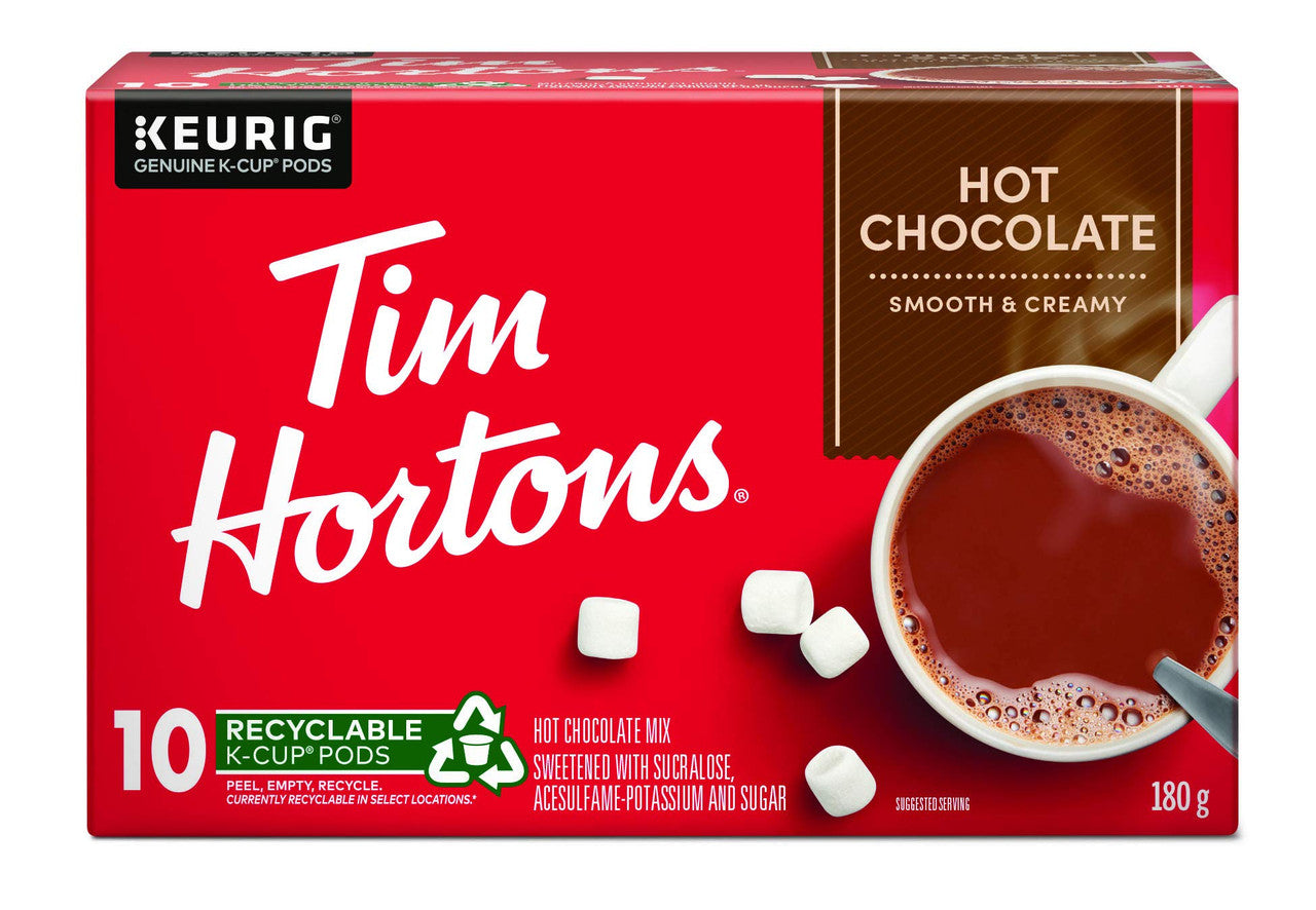 Tim Hortons Hot Chocolate, Single Serve Keurig Certified K-Cup Pods for Keurig Brewers, 10 Count