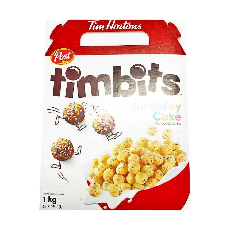 Tim Hortons Timbits Birthday Cake Cereal 1kg/2.2 lb., {Imported from Canada}