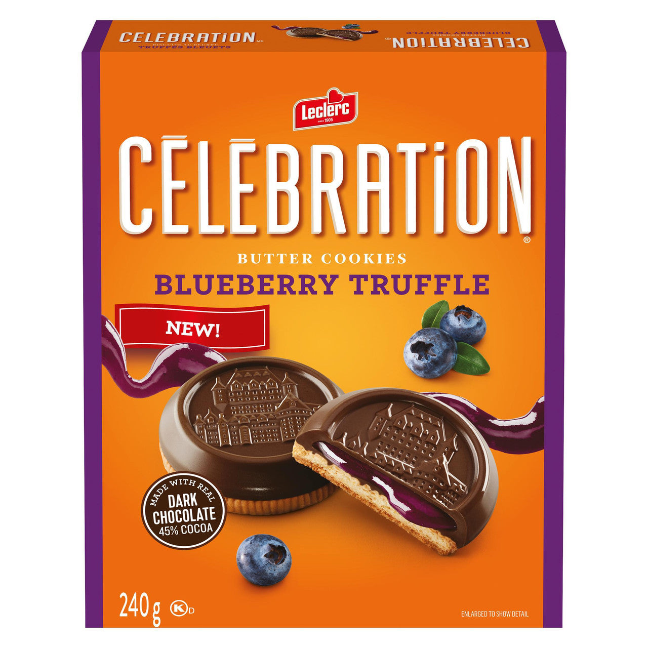 Leclerc Celebration Blueberry Truffle Cookies, 240g/8.5 oz. Box {Imported from Canada}