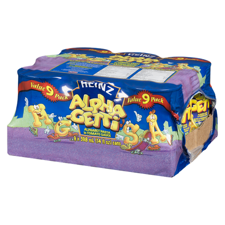 Heinz Alphagetti Pasta 398ml/13.4oz Cans, 9 Pack (Imported from Canada)