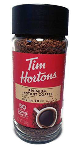 Tim HORTON'S Premium Instant Medium Roast Coffee, (2)100g/3.5oz. Jars {Imported from Canada}
