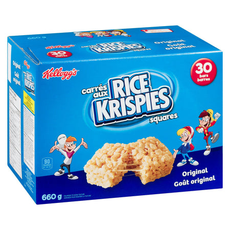 Kellogg's Rice Krispies Square Bars 660g/23.3 oz., Jumbo Pack-Original, 30ct (2 Pack) {Imported from Canada}