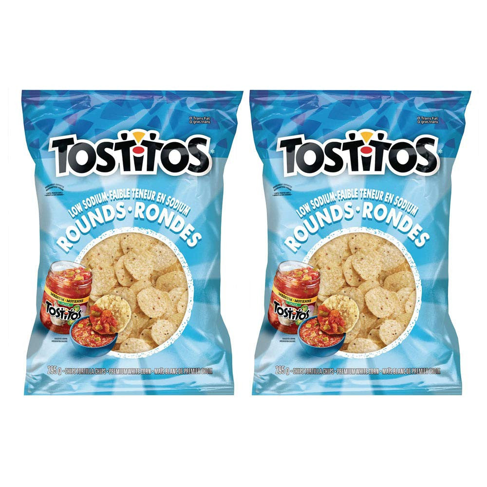 Tostitos Low Sodium Rounds Tortilla Chips 295g/10.4oz, 2-Pack {Imported from Canada}