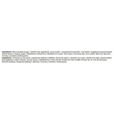 Smarties Snack Size Chocolates Ingredients Label