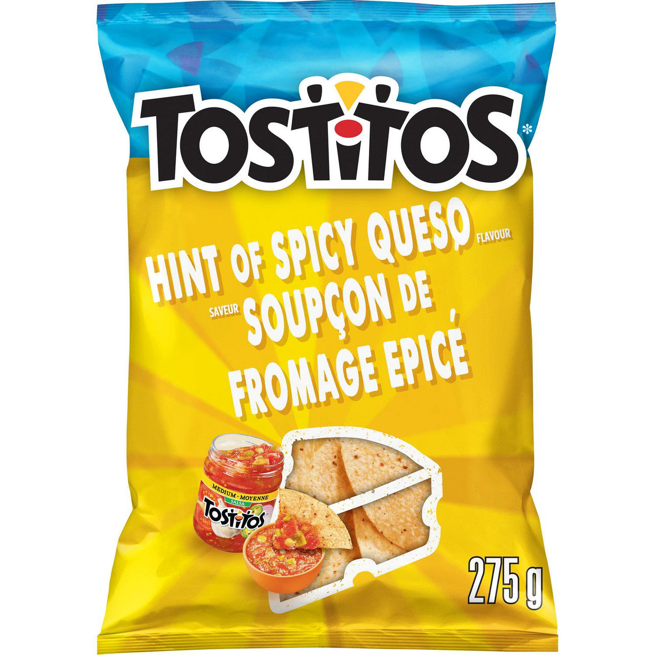 Tostitos Hint of Spicy Queso Flavor Tortilla Chips 275g/9.7 oz., {Imported from Canada}