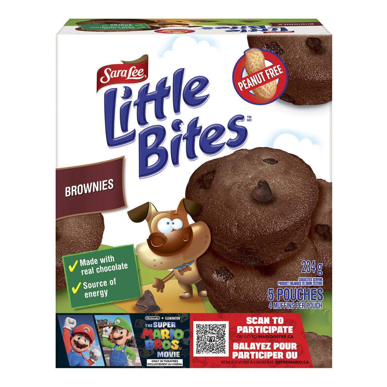 Sara Lee Little Bites Brownies, 5 pouches, 234g/8.2 oz. Box {Imported from Canada}