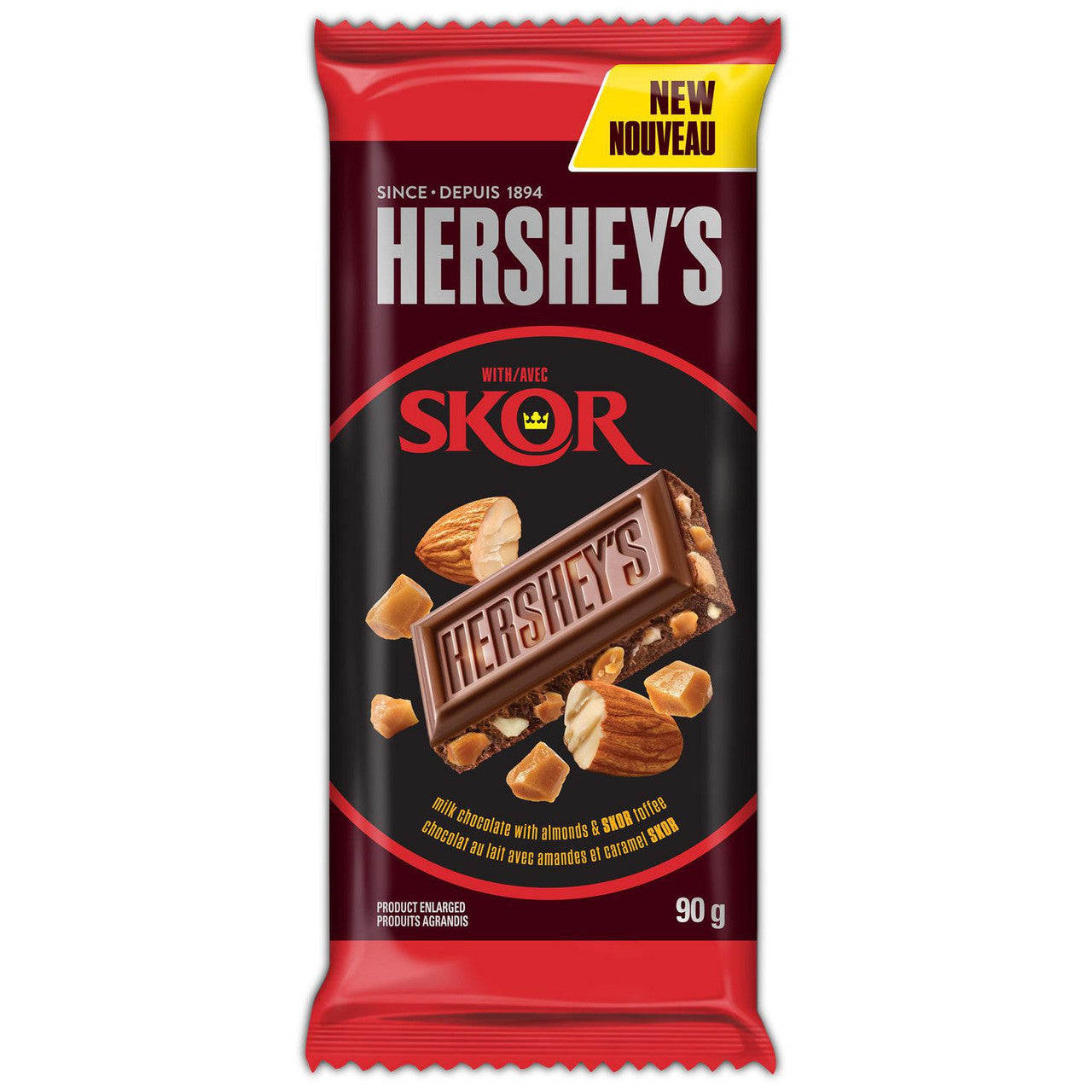 Hershey's Almond & Skor Chocolate Bar, 90g/3.1 oz., {Imported from Canada}