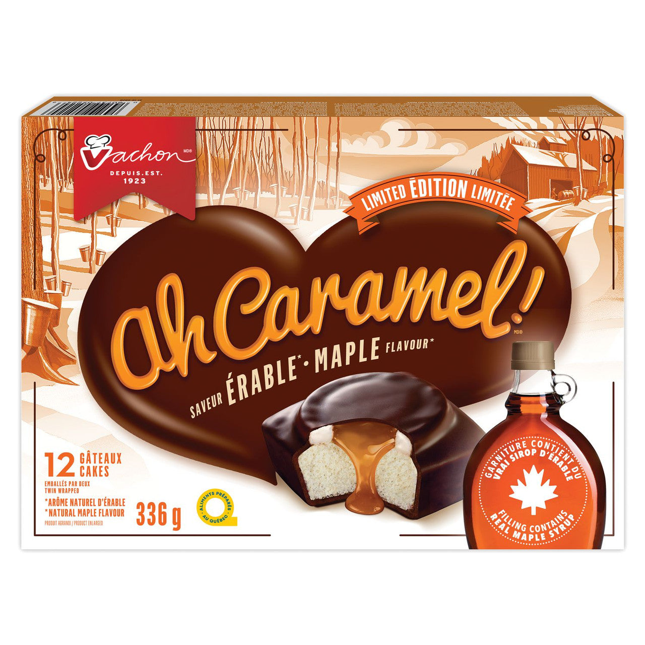 Vachon Ah Caramel! Cake, Limited Edition Maple Flavor, 336g/11.7 oz.,  {Imported from Canada}