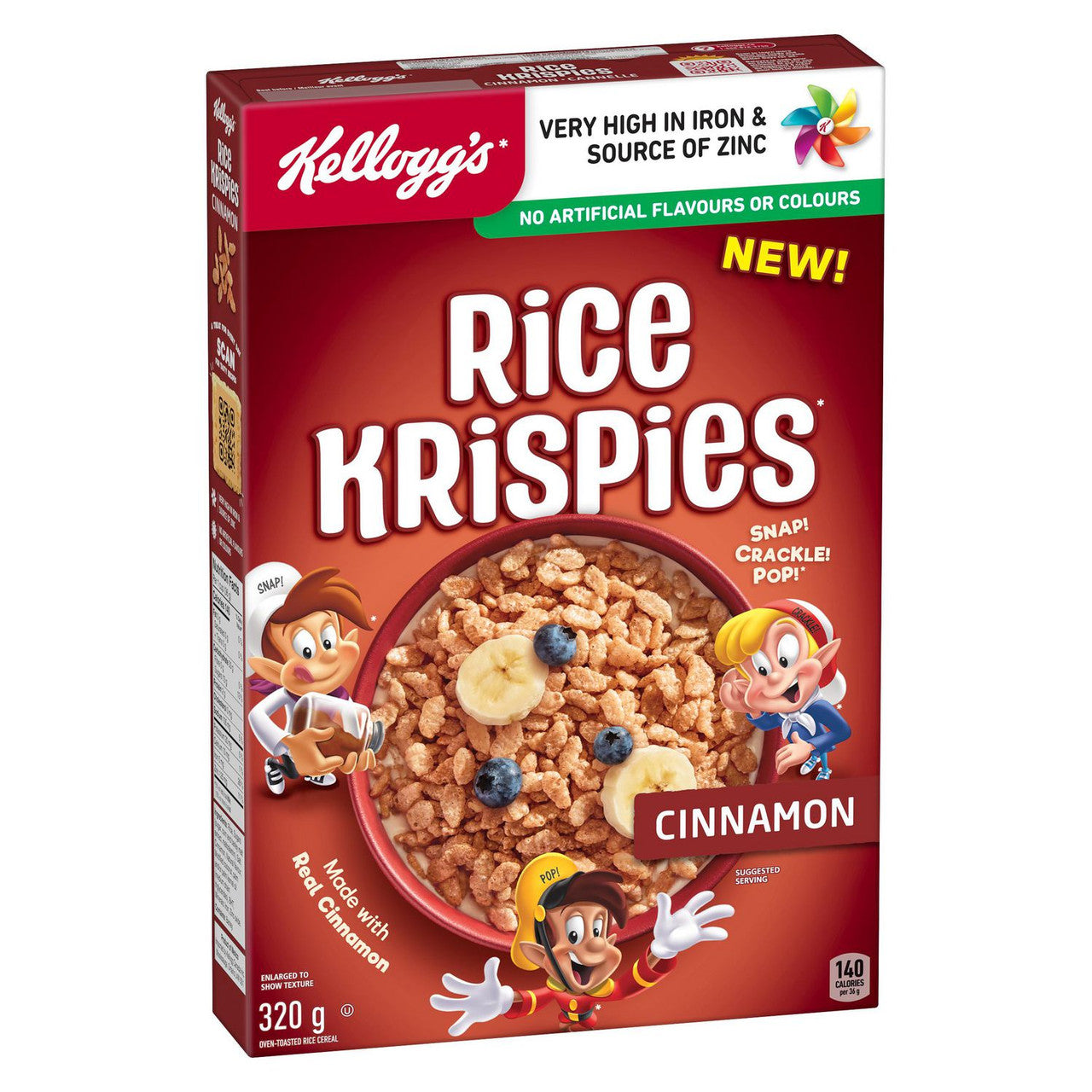 Kellogg's Cinnamon Rice Krispies Cereal, 320g/11.2 oz.  {Canadian}