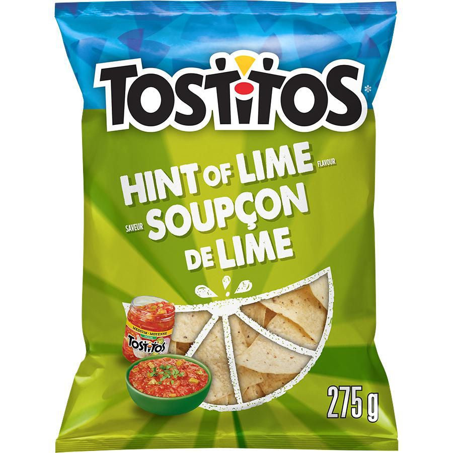 Tostitos Hint of Lime Flavor Tortilla Chips 275g/9.7 oz., {Imported from Canada}