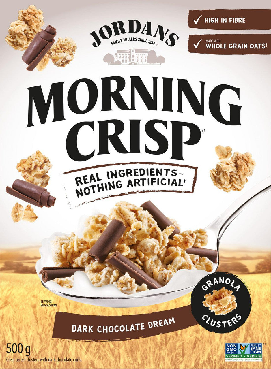 Jordans Morning Crisp Cereal, Dark Chocolate Dream, 500g/17.5 oz. Box(Imported from Canada)