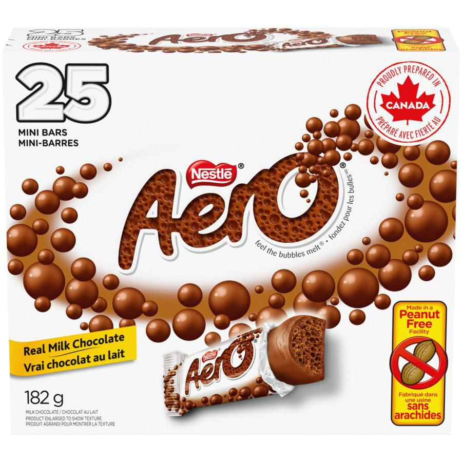 Nestle Aero Snack Size Chocolate, 25ct Box, 182g/6.4 oz. {Imported from Canada}