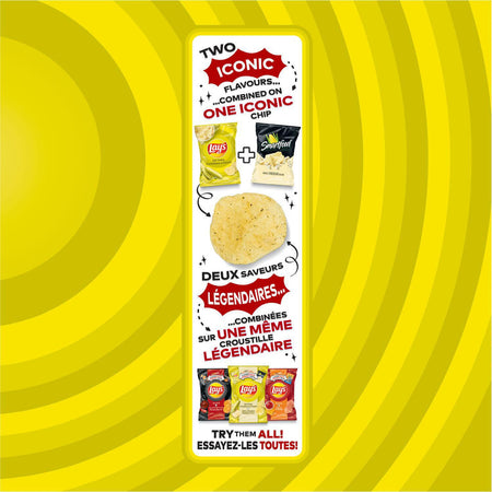 Lay's Potato Chips - Dill Pickle & White Cheddar Chips 235g/8.3 oz., Bag {Imported from Canada}