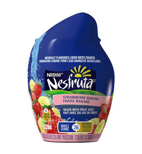 Nesfruta Strawberry Banana, Liquid Water Enhancer, 52ml/1.8 fl.oz., (Imported from Canada)