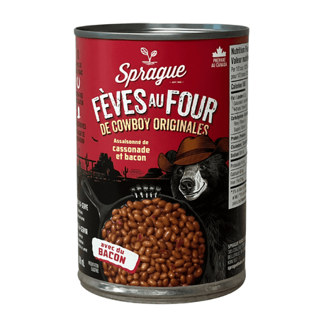 Sprague The Original Cowboy Baked Beans, Ready to Eat, 398ml/13.5 oz., Can, back of can.