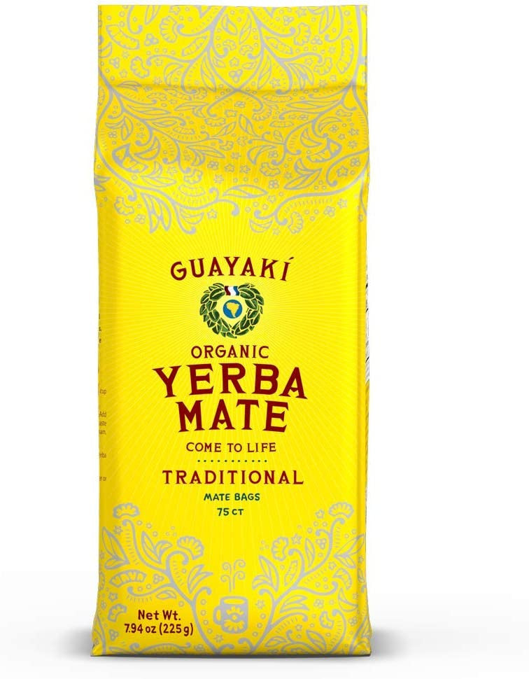 Guayaki Organic Yerba Mate Traditional Mate Bags, 75 count, 225g/7.9 oz., (Imported from Canada)