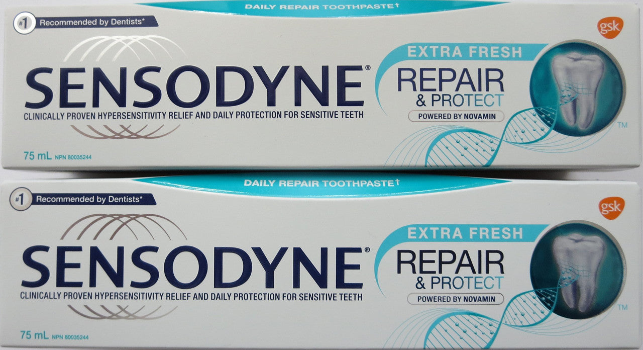 Sensodyne with Novamin, Repair & Protect, Extra Fresh 75 mL, (Pack of 2) ( Canadian )