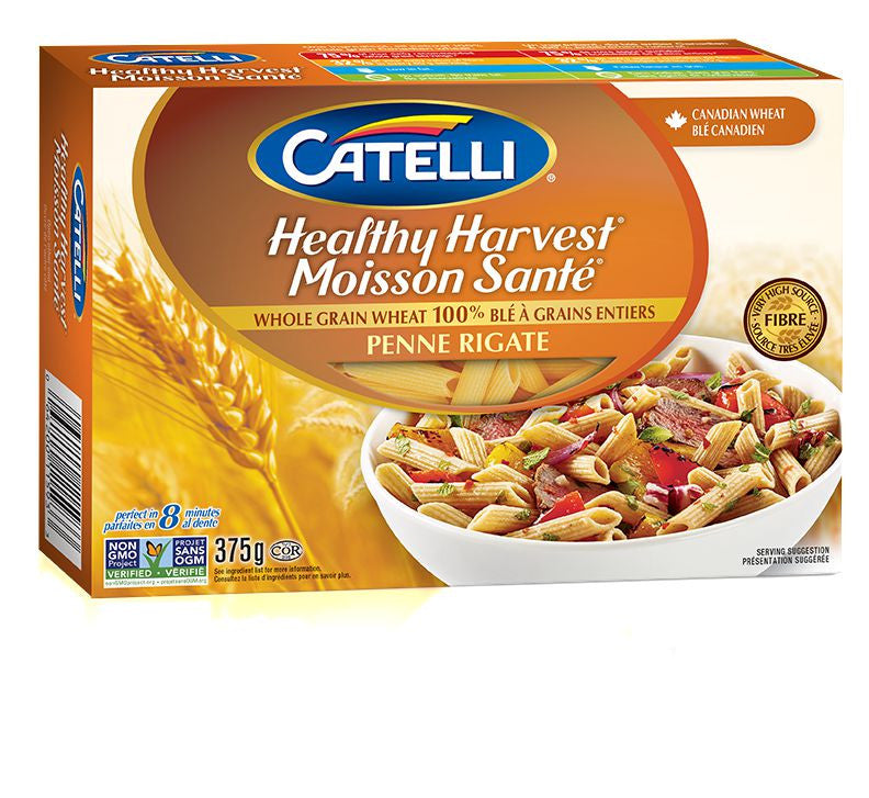 Catelli Healthy Harvest Whole Wheat Penne Rigate Pasta, 375g/13.2 oz., {Imported from Canada}