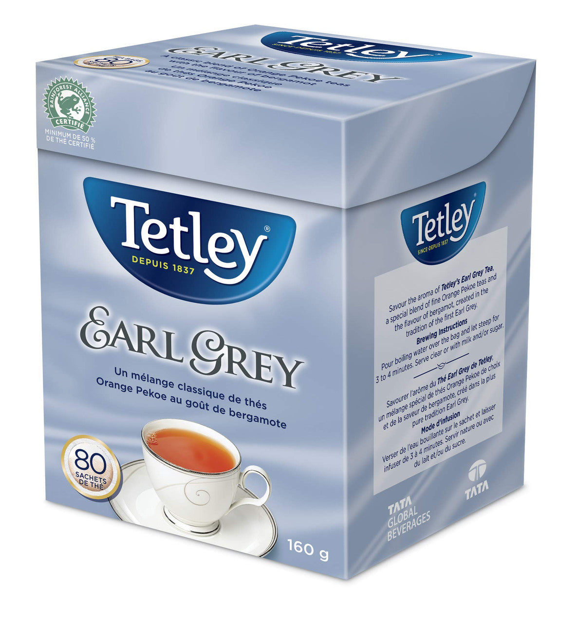Tetley Earl Grey Tea, 80 tea bags, 160g/5.6oz, (Imported from Canada)