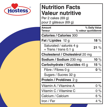 Hostess Vanilla Cupcakes with Frosting and Creamy Filling, Snack Cakes, Contains 6 Cupcakes (Twin Wrapped), 206g/7.3 oz, Box, {Imported from Canada}