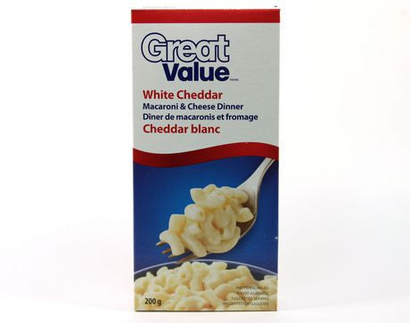 Great Value Macaroni & Cheese White Cheddar 200g/7oz, (Imported from Canada)