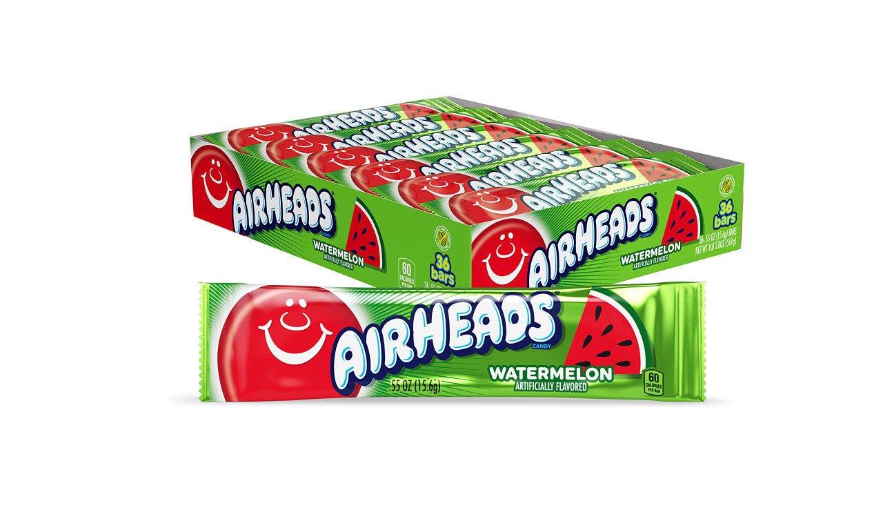 Airheads Candy Individually Wrapped Bars, Watermelon, 0.55 Ounce (Pack of 36)