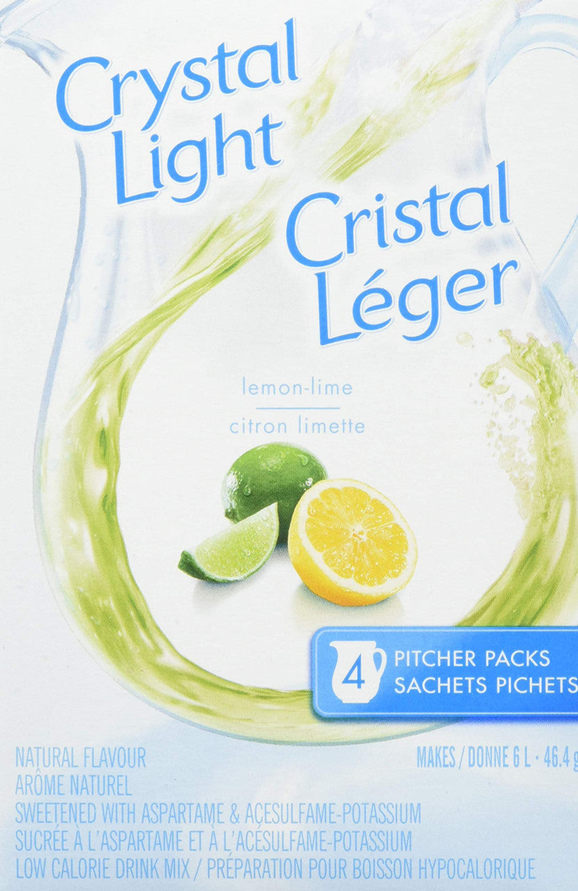 Crystal Light Pitcher Packs, Lemon Lime, 112 Packets (28 Boxes of 4 Packets) {Imported from Canada}