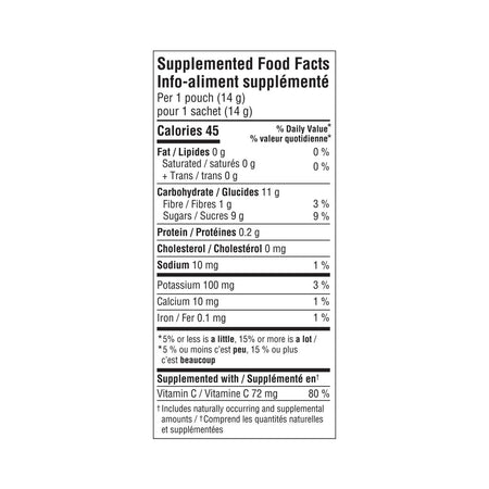 SunRype Fruit to Go + Veggie Bites, Apple Berry Carrot – 8 Pouches x 14g (112g/4 oz) - Nutrition Facts