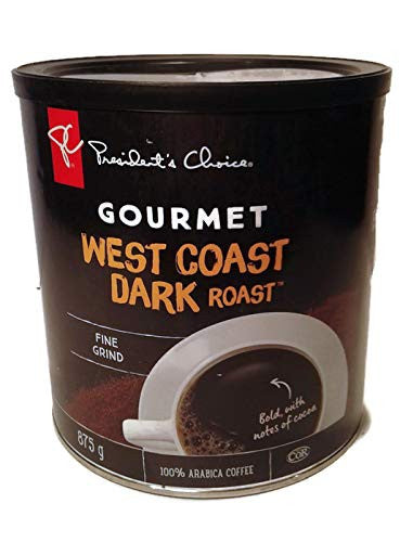 President's Choice Dark Roast West Coast Gourmet Arabica Coffee, 875g/30.9oz., {Imported from Canada}