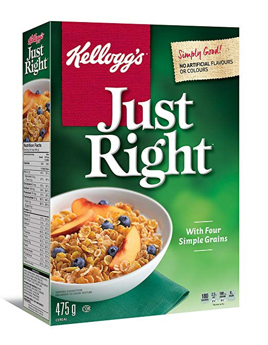 Kellogg's Just Right Cereal 475g/16.8oz, (Imported from Canada)